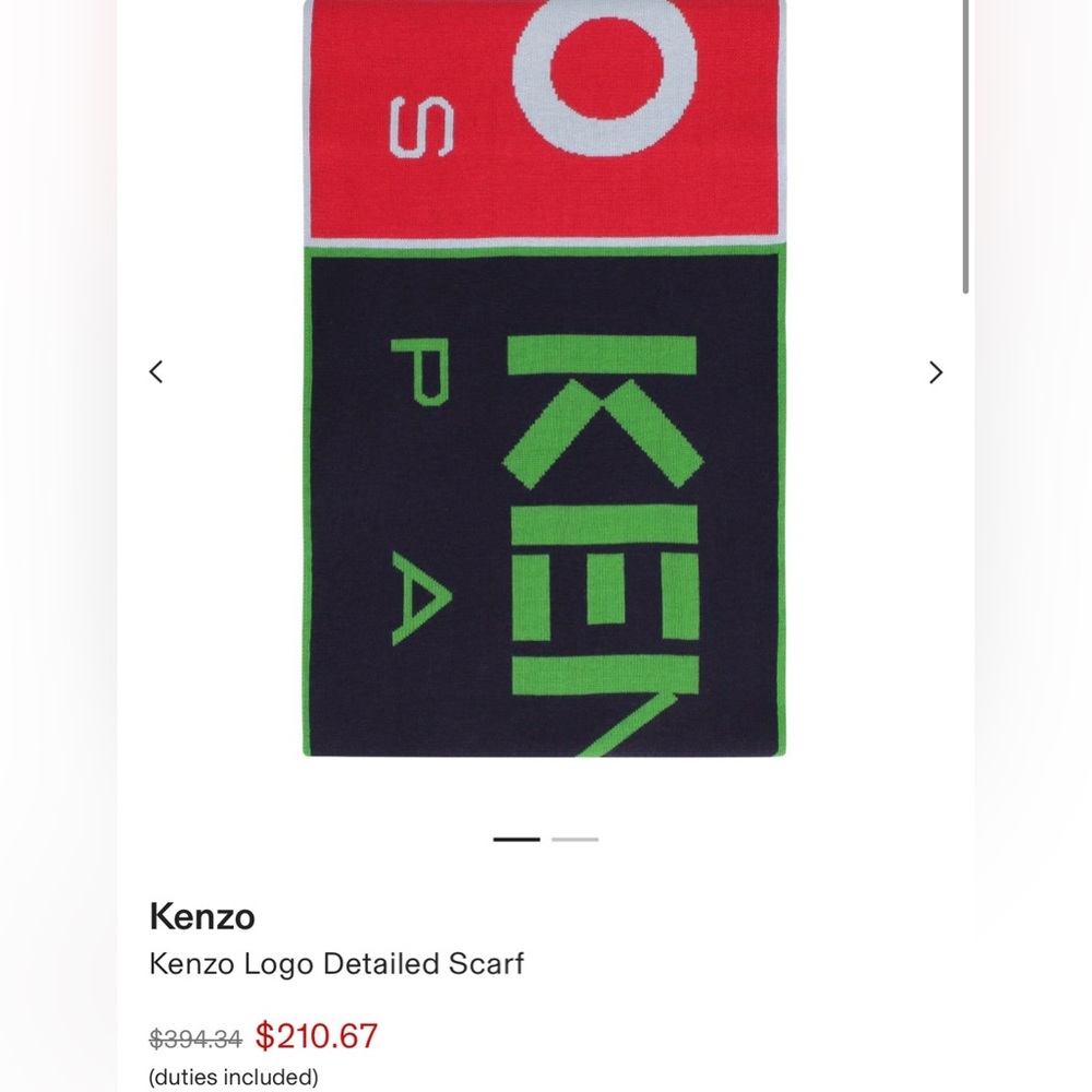 Kenzo Logo Detail Scarf